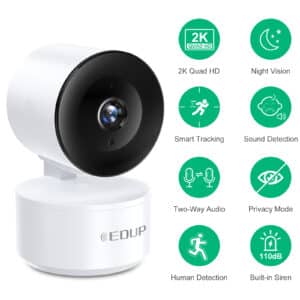 EDUP Mini EDUP 2K WiFi IP Camera WIFI Auto Tracking Tuya Smart CCTV PTZ Camera Network Surveillance Camera